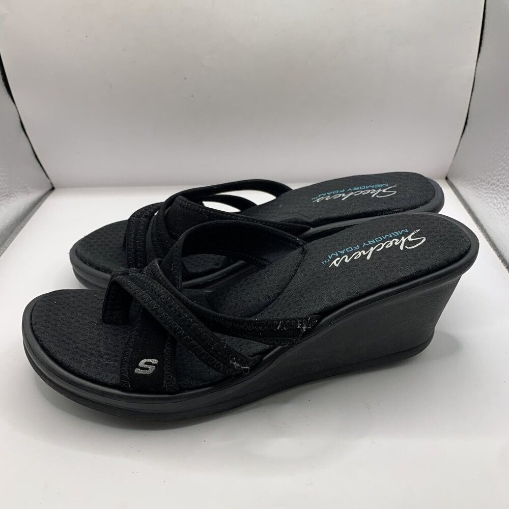 Skechers Women’s Rumblers Young at Heart Sandals Y2K 90’s Foam Black Size 9 - Picture 3 of 9